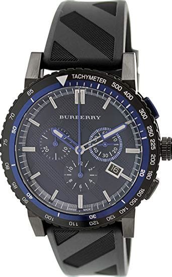 Burberry The City Chronograph Black Dial Black Rubber Strap 